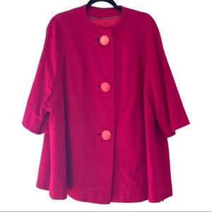 Vintage | Kennie Original 1950’s Mod Pink Cape Jacket Union Tag | Extra Large